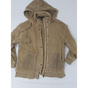 Forever 21 Mid Length Full Zip Jacket w/ Hood Brown Adult Womens Sz S